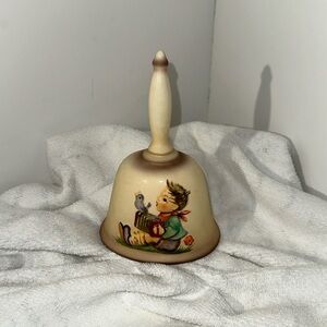 Vintage Decorative Bell with Boy and Bird Design